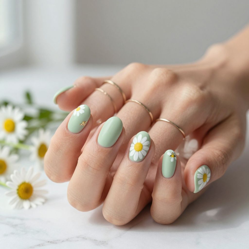 Daisy Chain Nail Art