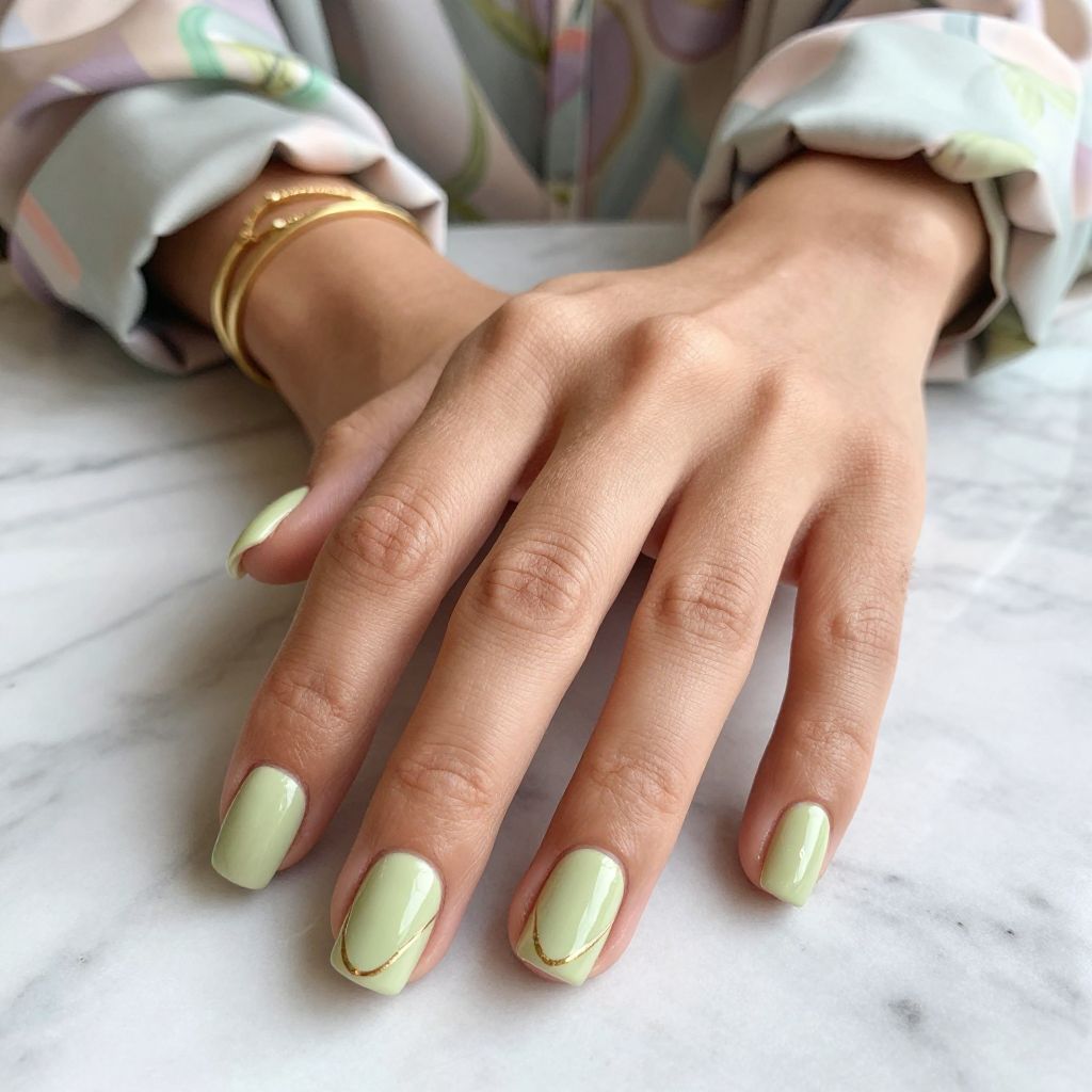 Pistachio Cream Nails