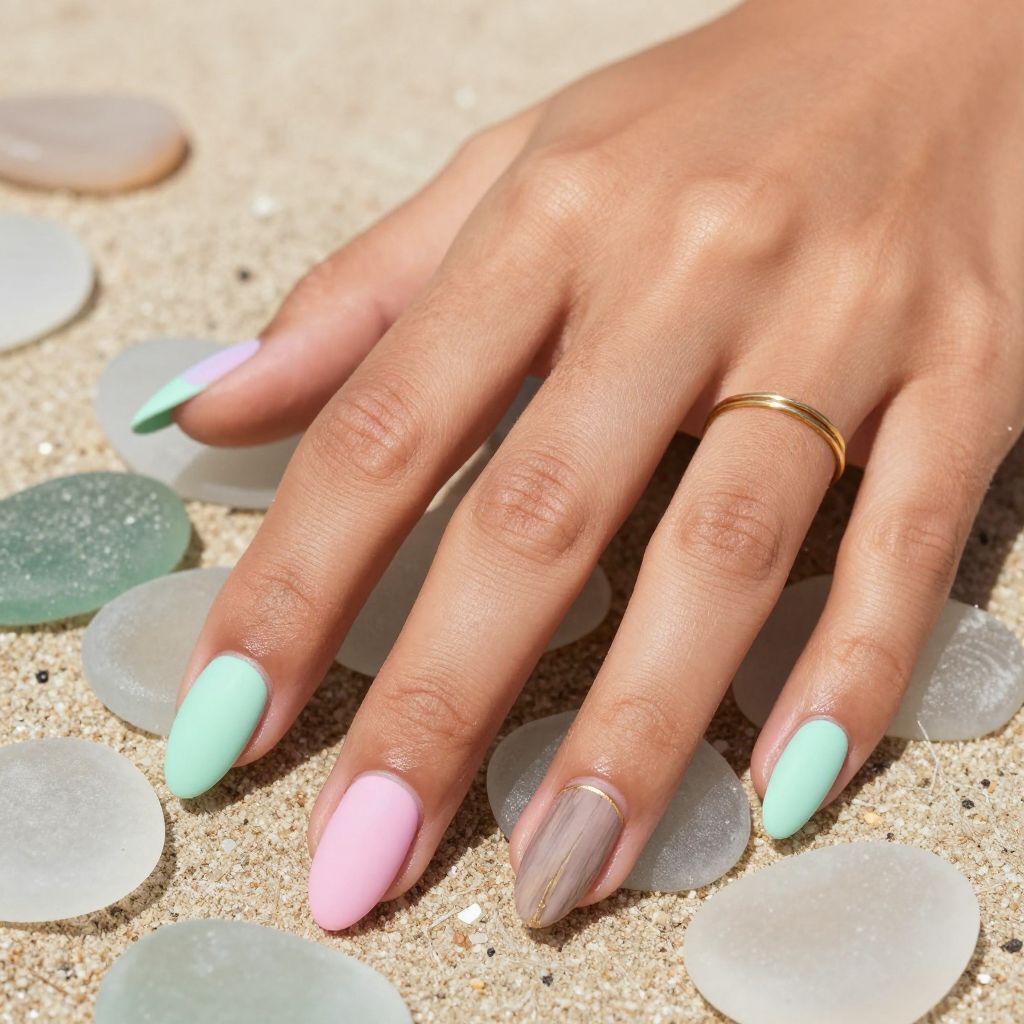 Beach Glass Matte nails
