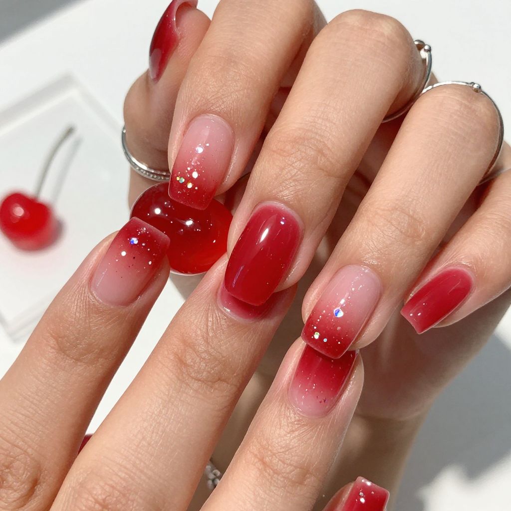 Crystal Clear Jelly nails