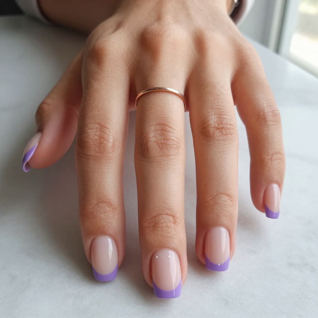 Lavender French With Matte Top Coat
