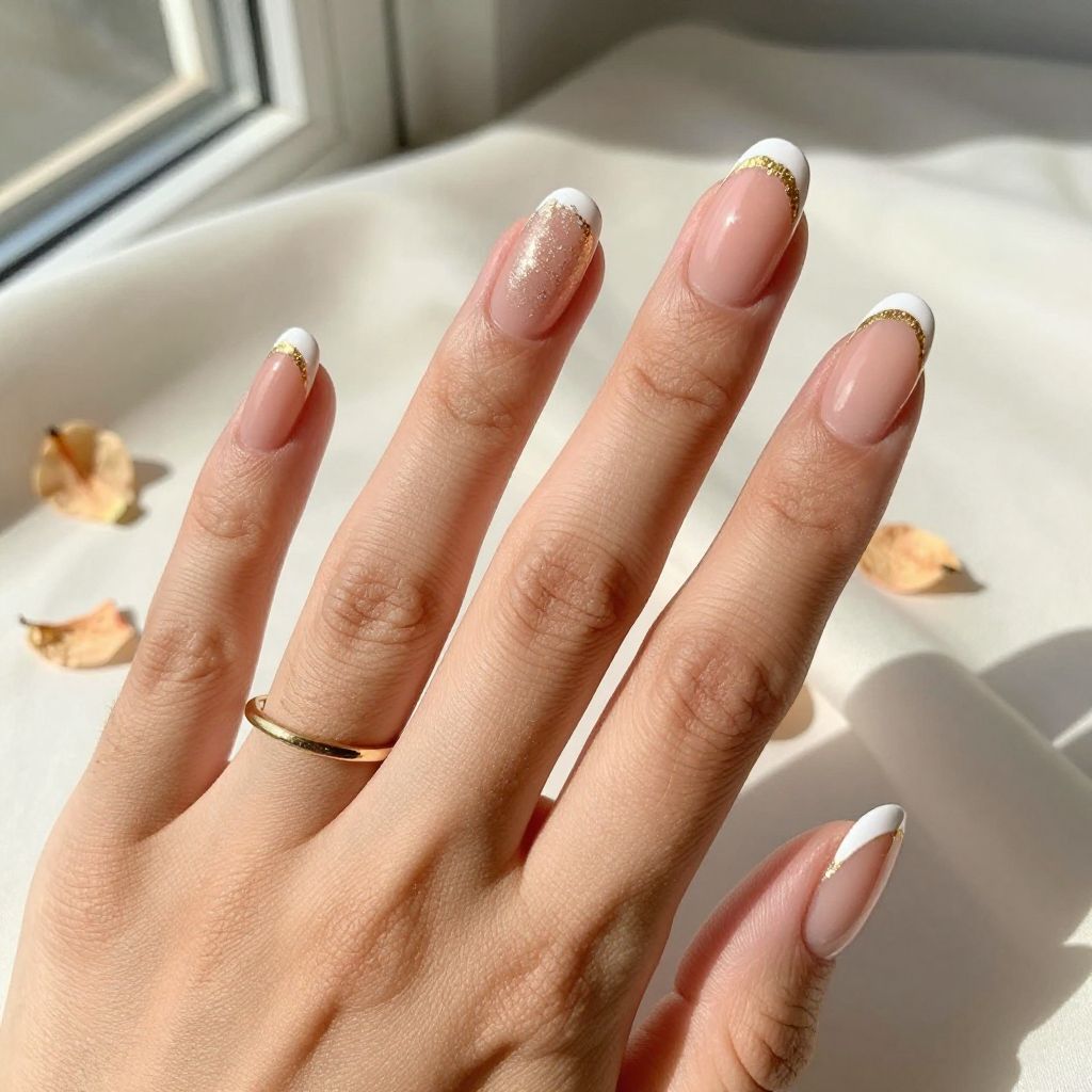 Peachy French With Gold Foil