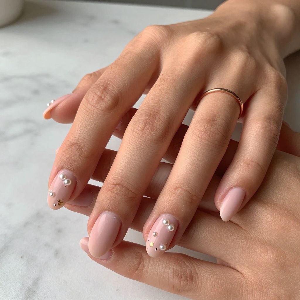 Blush Pink with Pearl Accents