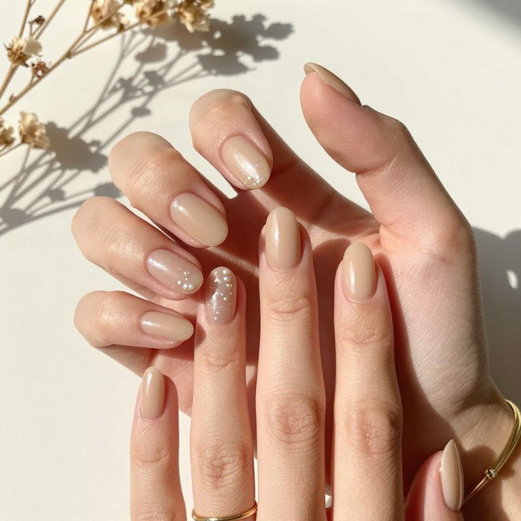 Soft Nude Oval Nails