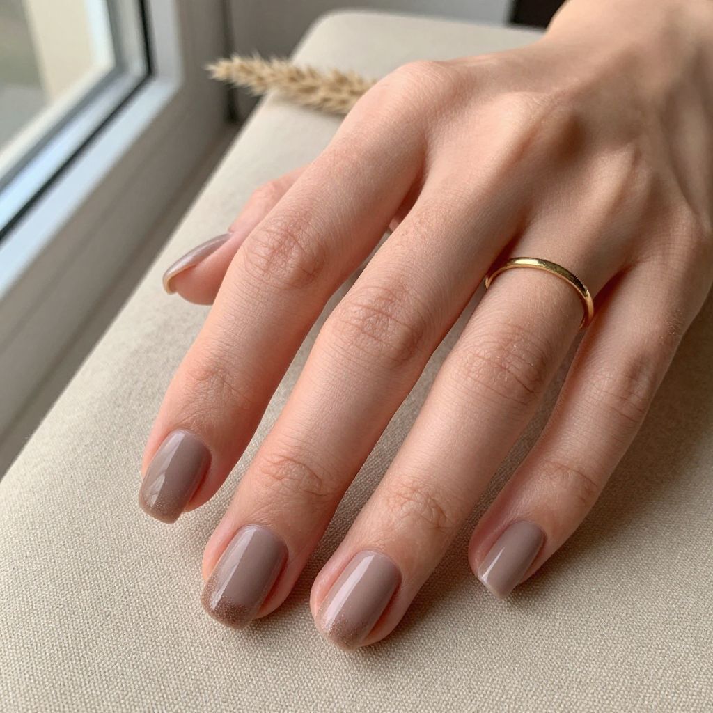 Soft Taupe Square Nails