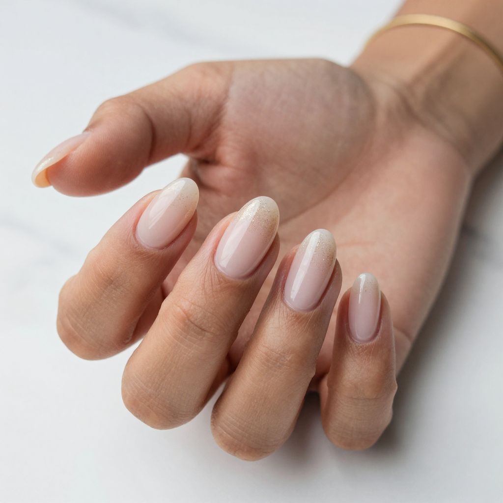 Classic Champagne Glitter Tips