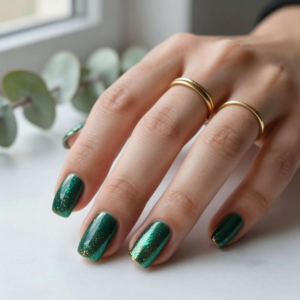 Emerald Green Glitter Fade