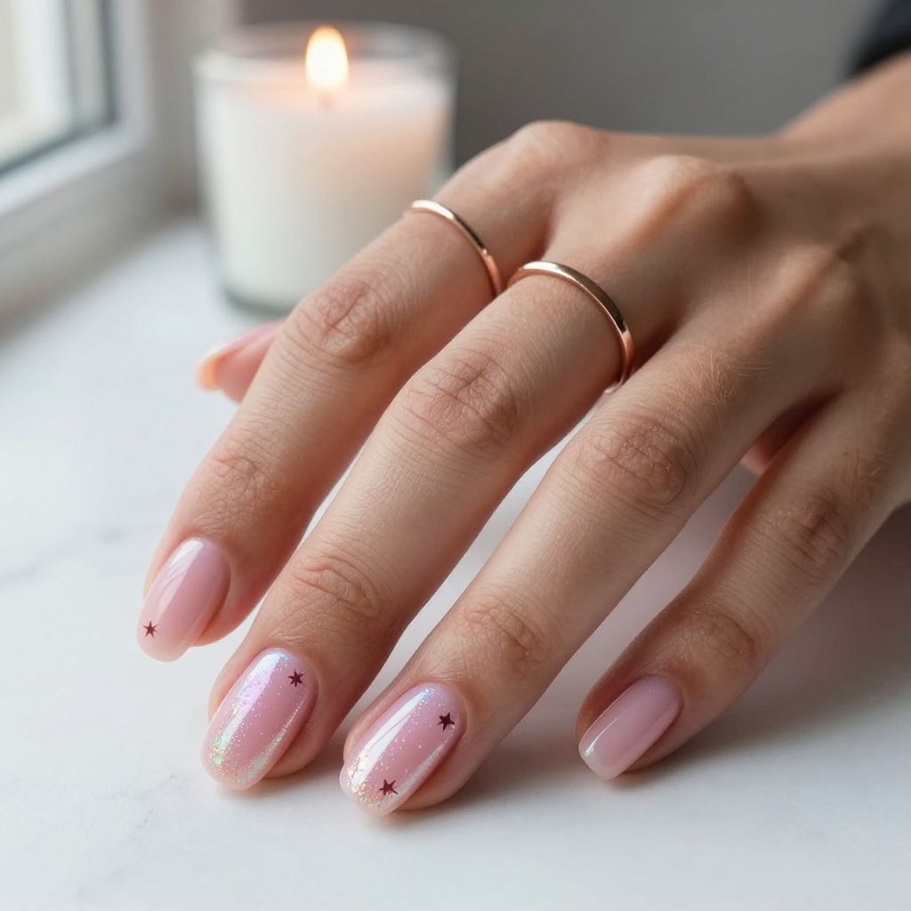 Holographic Pink Party Nails