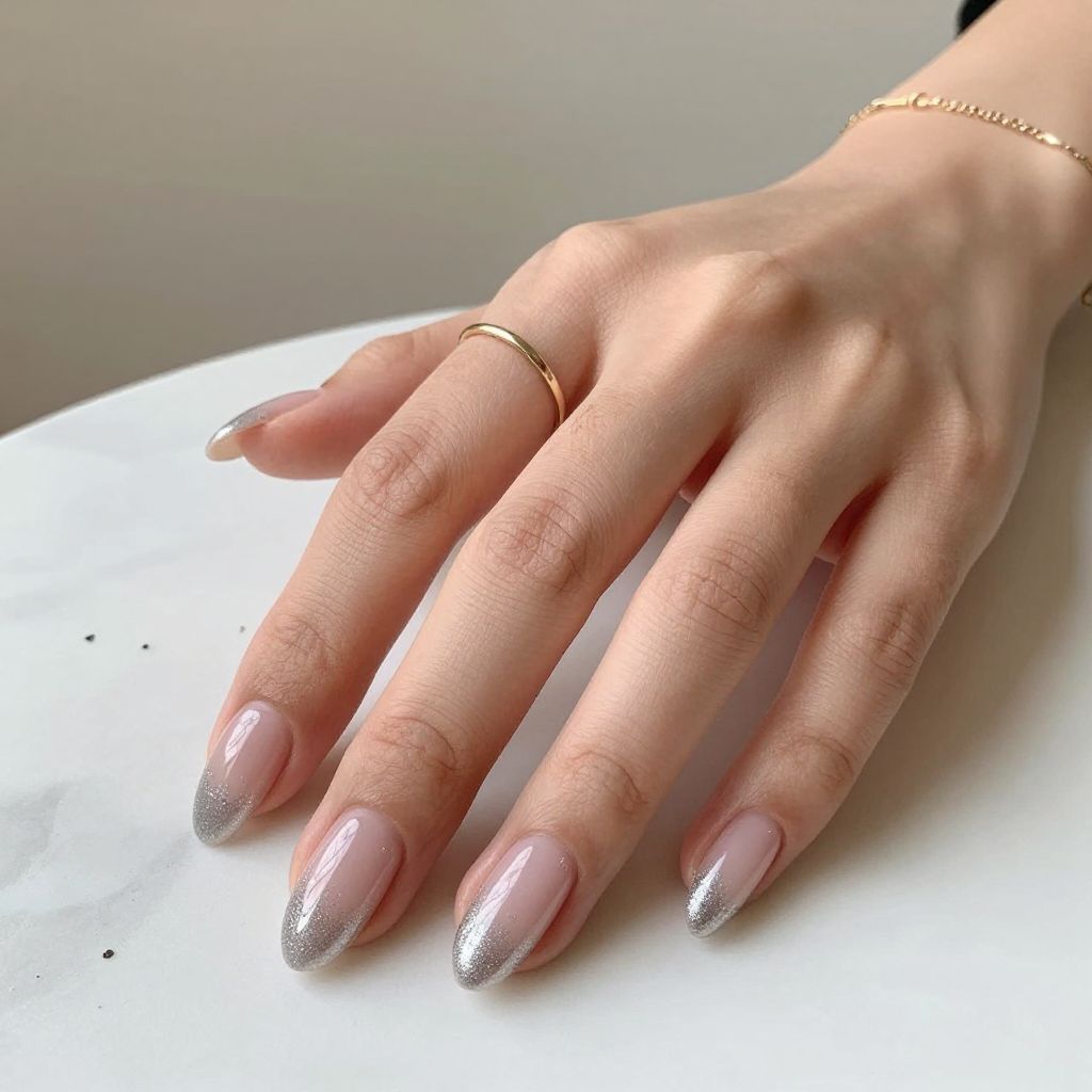 Silver Glitter Ombré