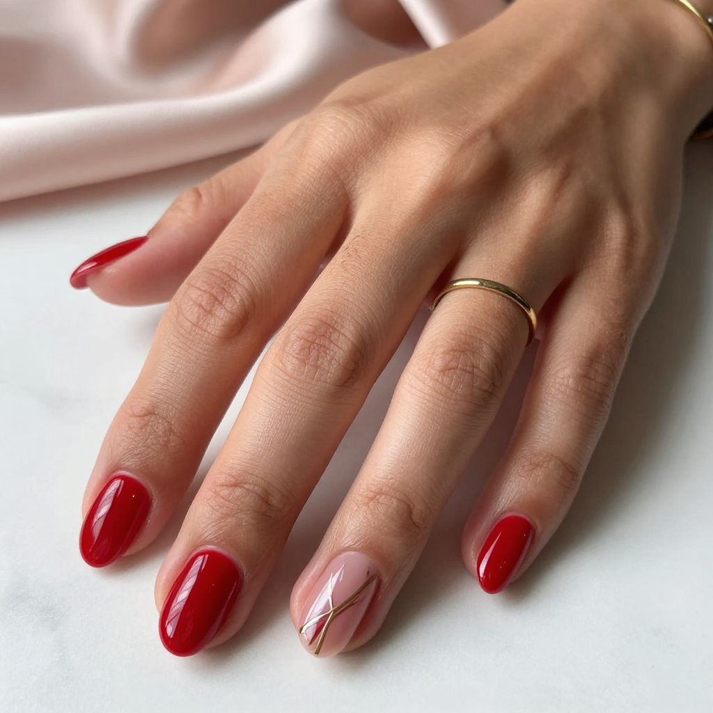 Classic Glossy Red Oval