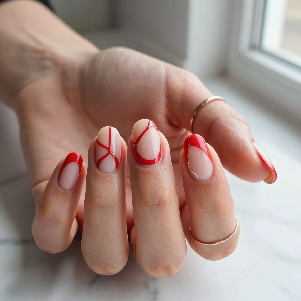 Bright Red with Negative Space Design