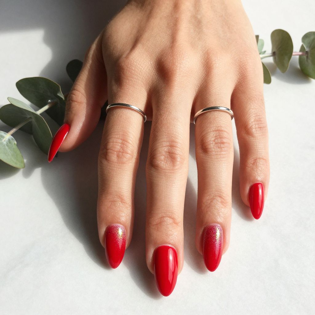 Red with Holographic Sparkle Details