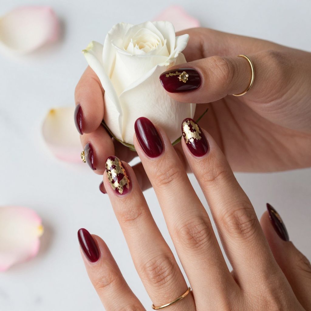 Romantic Red with Gold Foil Accents