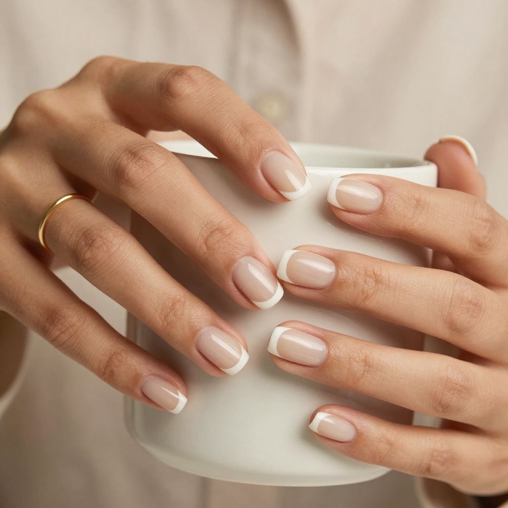 Micro French twist short nails