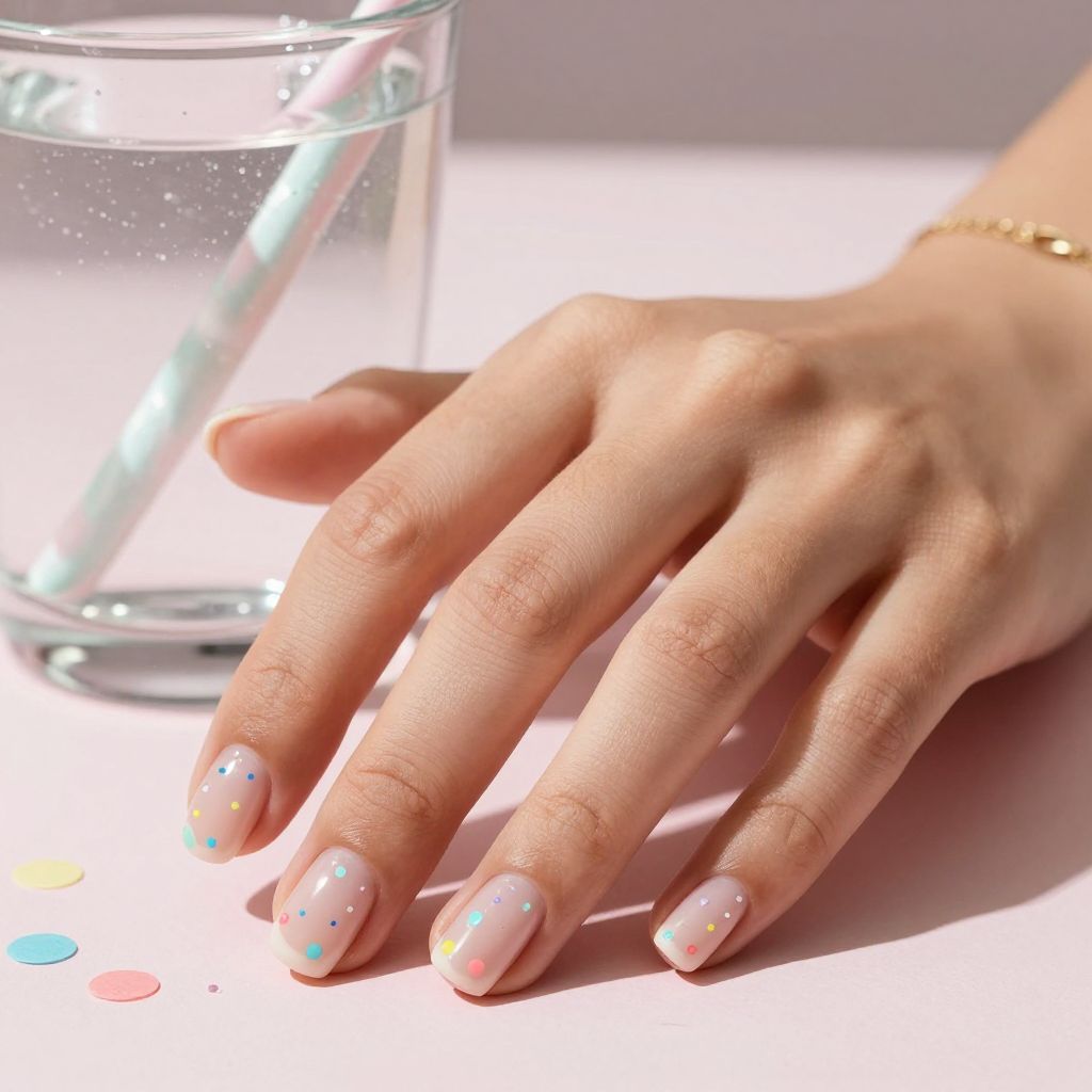 Confetti dot party short nails