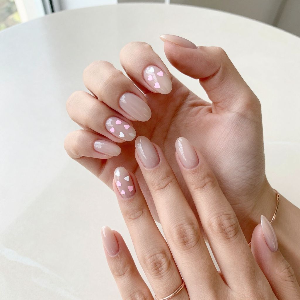 Sheer Nude With Tiny Hearts