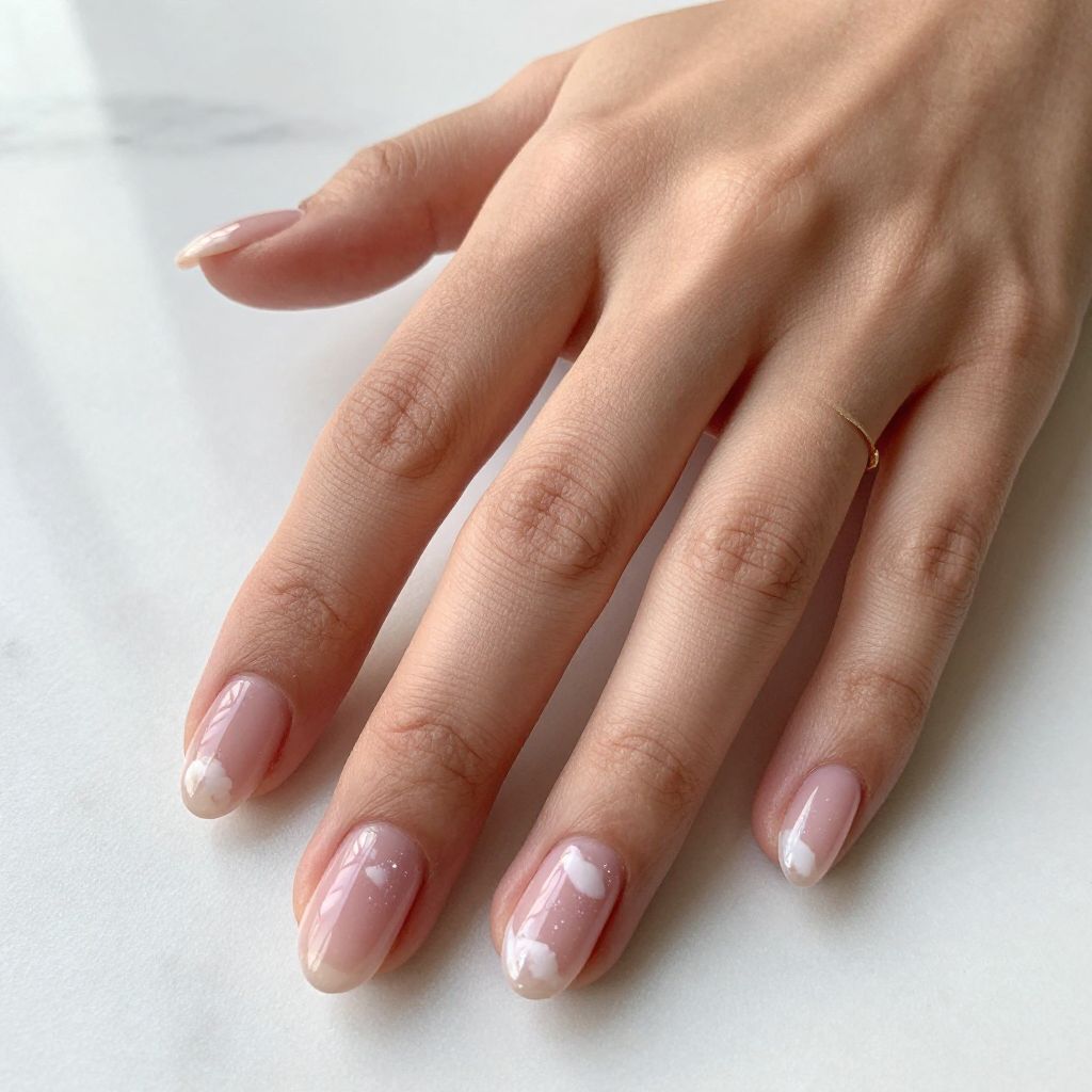 Soft White Cloud Nails