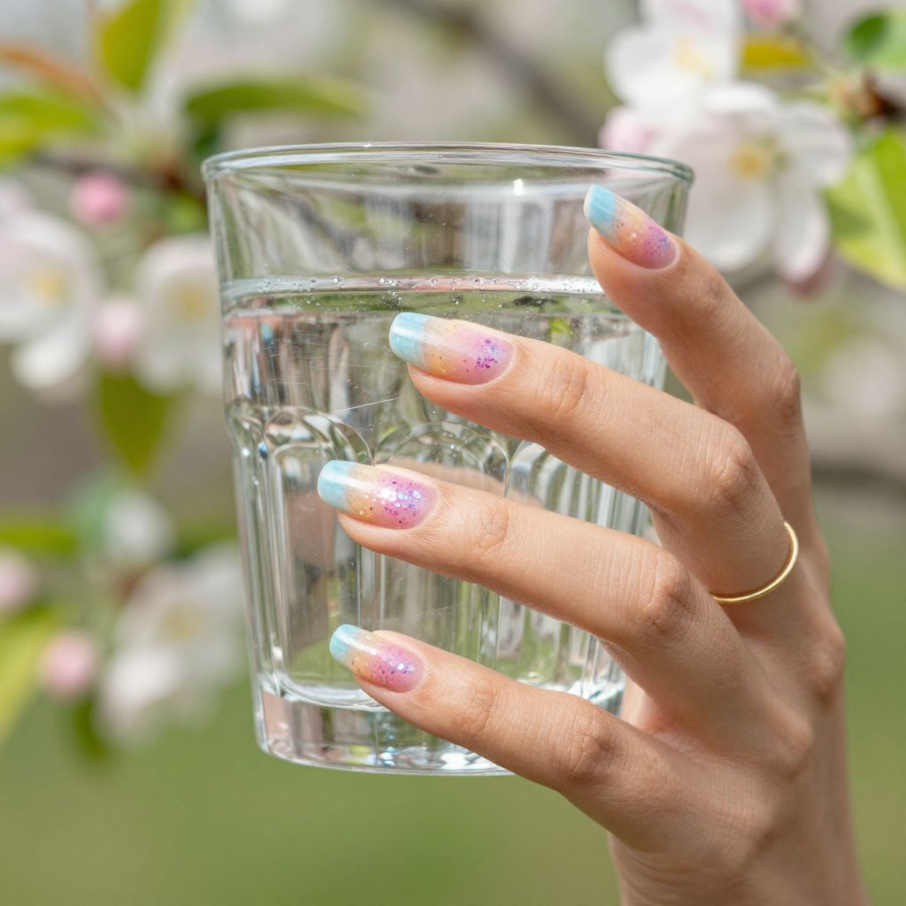 Confetti jelly layered spring nails