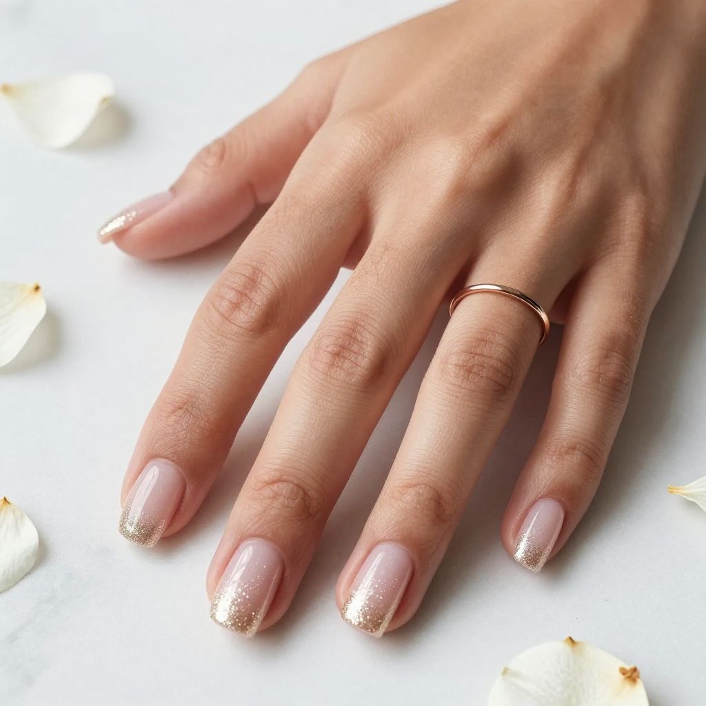 Cute Square Nail Ideas - Soft Glitter Square Nails