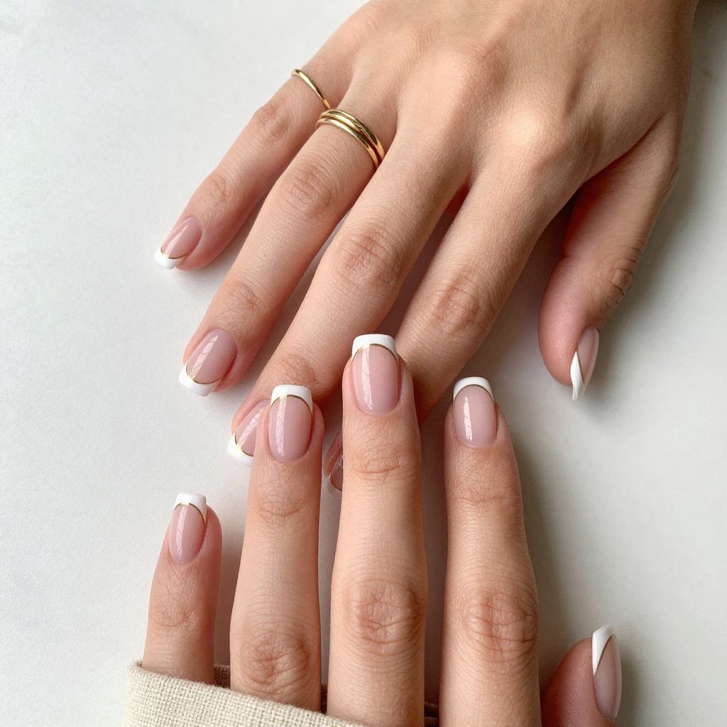 Cute Square Nail Ideas - French Tip Square Nails