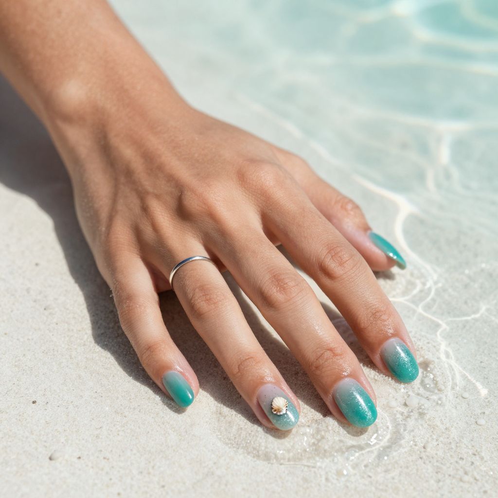 Ocean Ripple Jelly nails