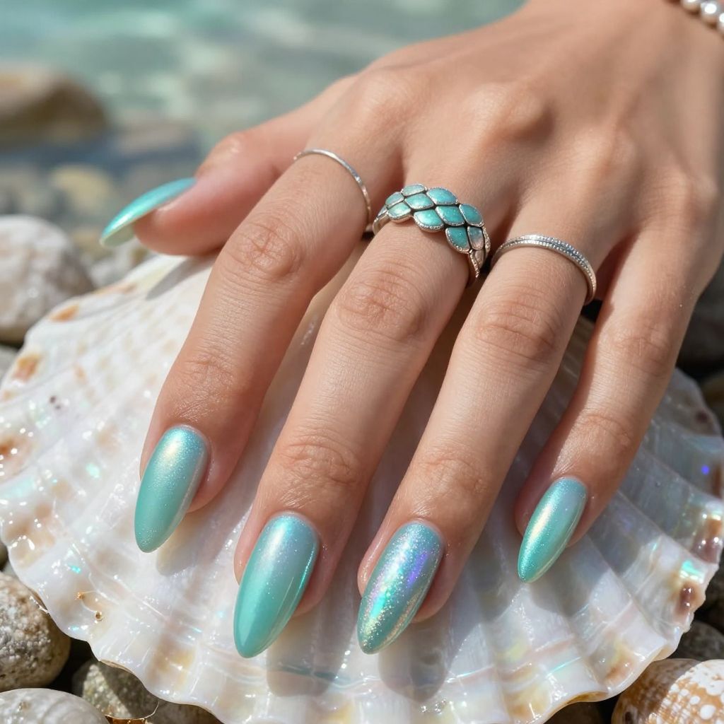 Mermaid Scale Accent nails