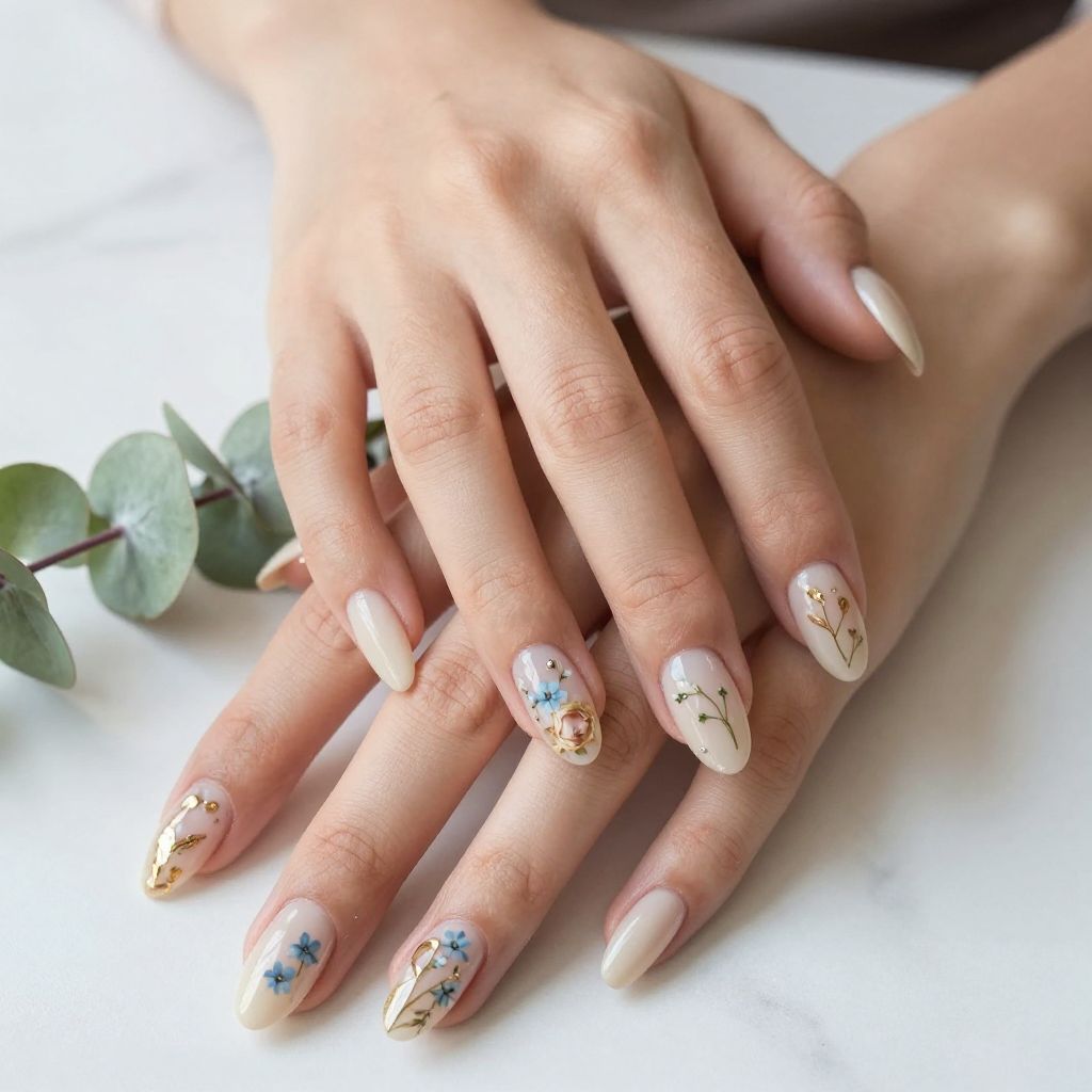 Pressed Flower Nails