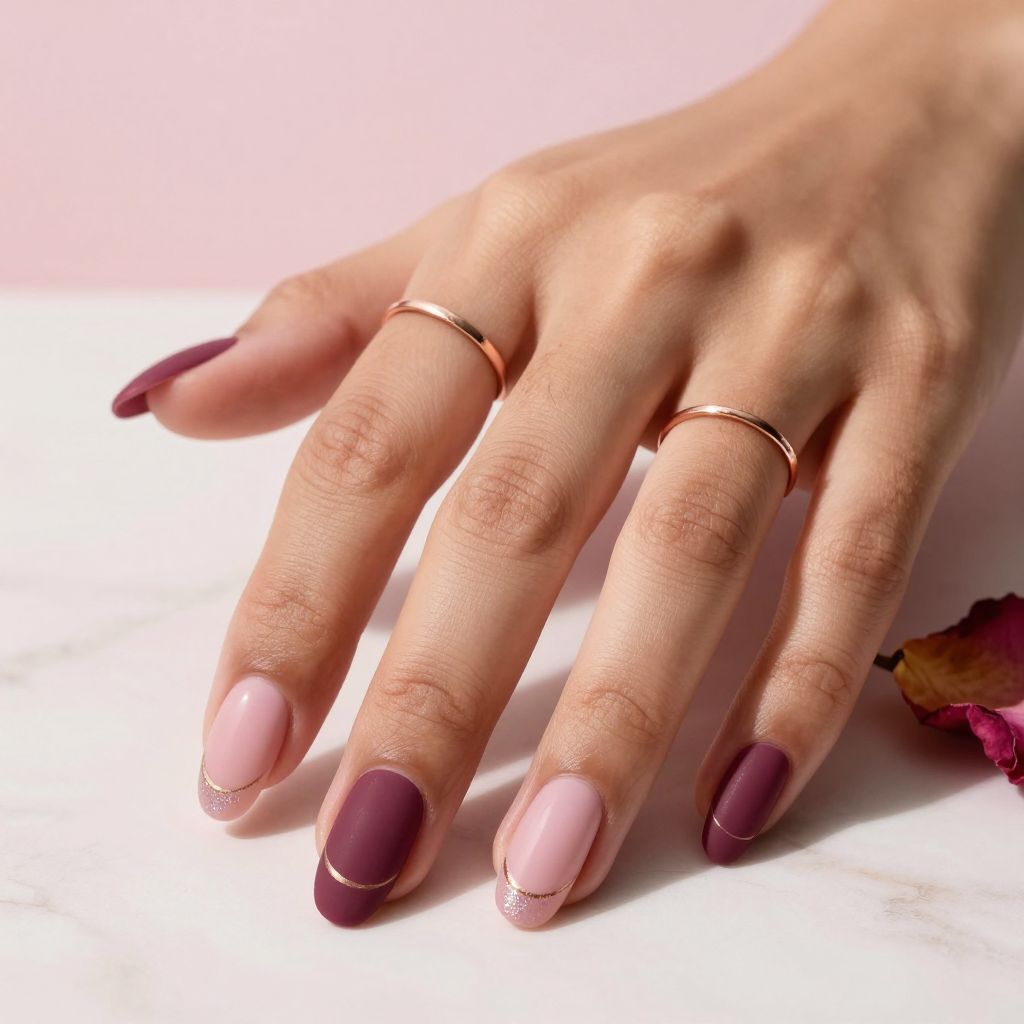 Reverse Ombré Love Nails