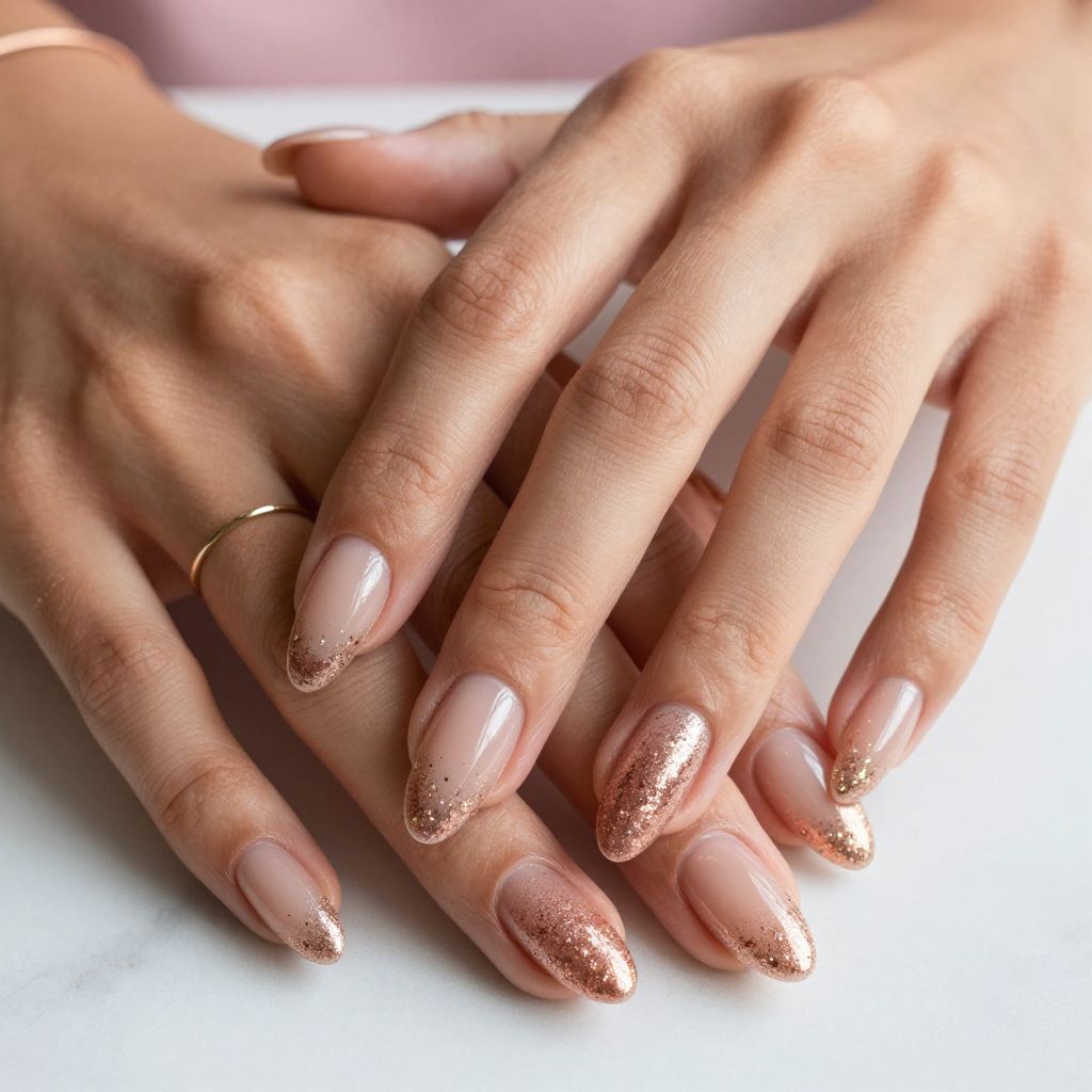 Rose Gold Glitter Gradient