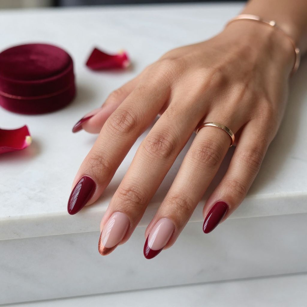 Red Reverse Ombre Tips