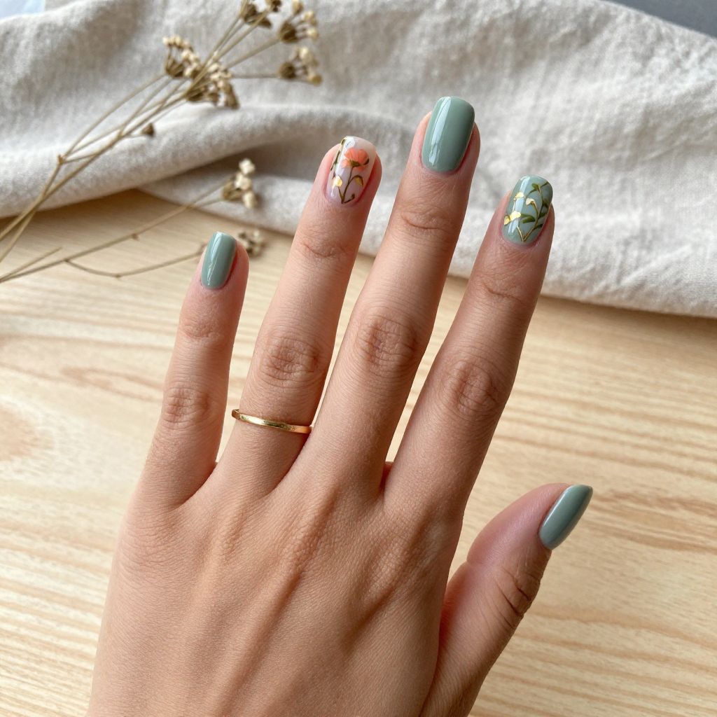 Sage Green with Western Wildflowers