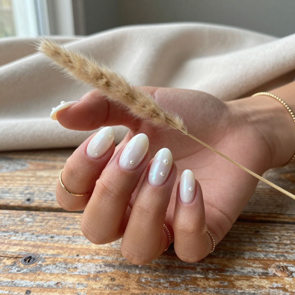 Cream with Pearl Inlay Boots