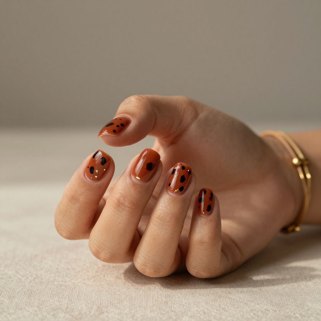 Terracotta with Black Cow Print