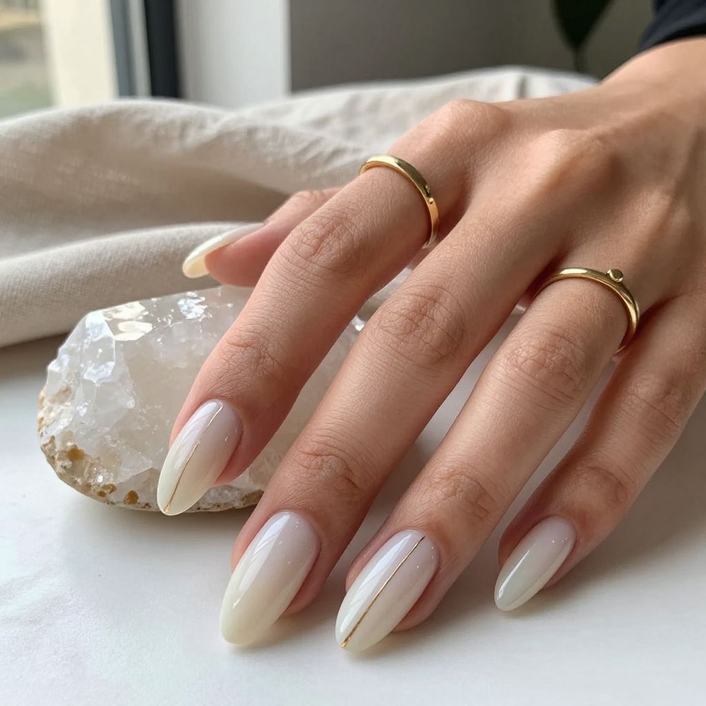 Milky Quartz Coffin Nails