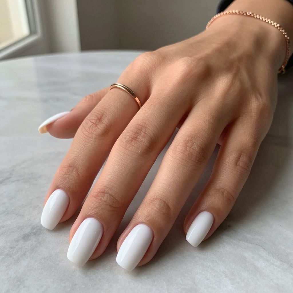 Textured White Nails with Matte Finish
