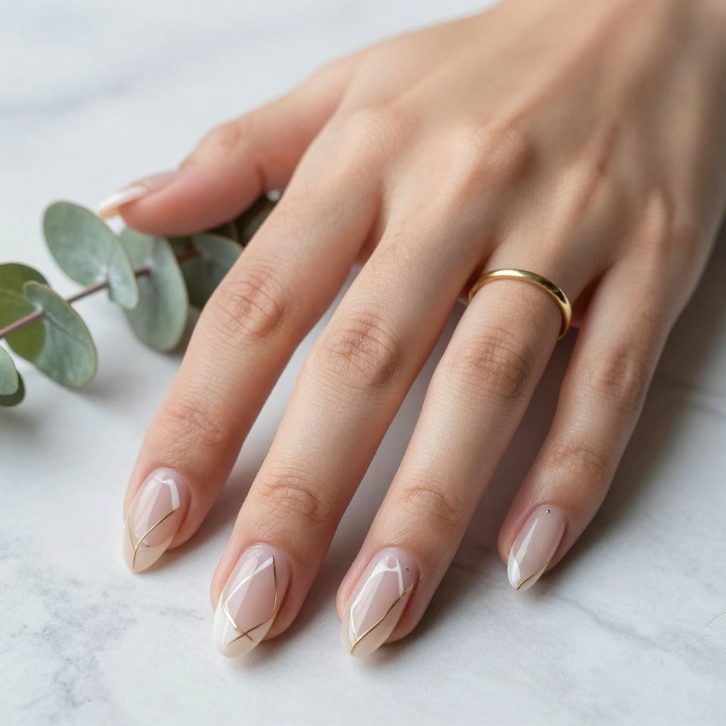 White Negative Space Nail Art