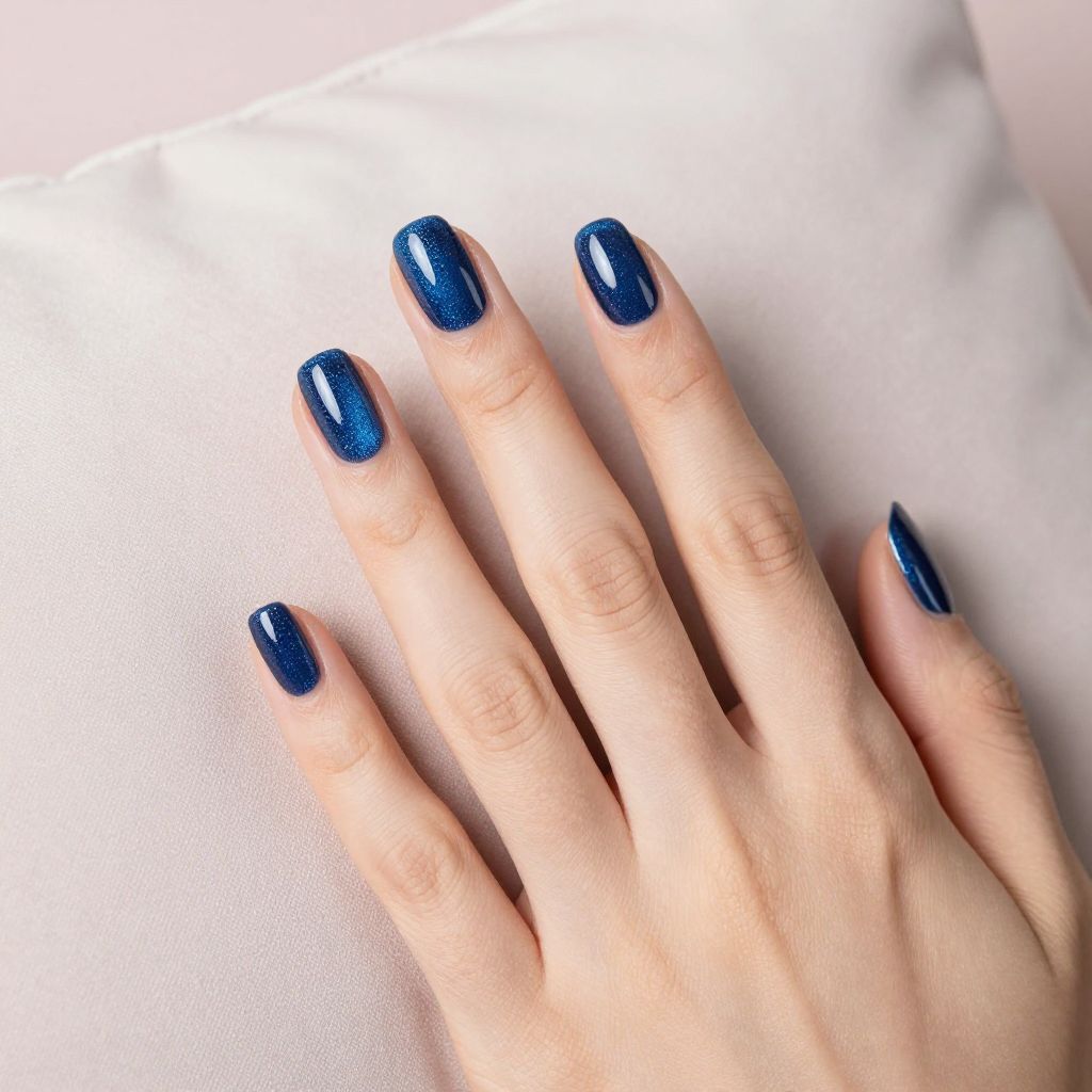 Dark Blue Nail Design 12