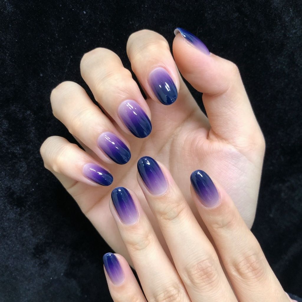 Dark Blue Nail Design 13