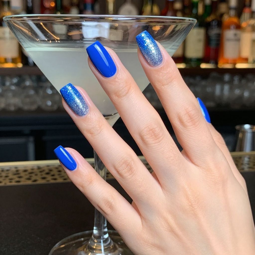 Dark Blue Nail Design 6