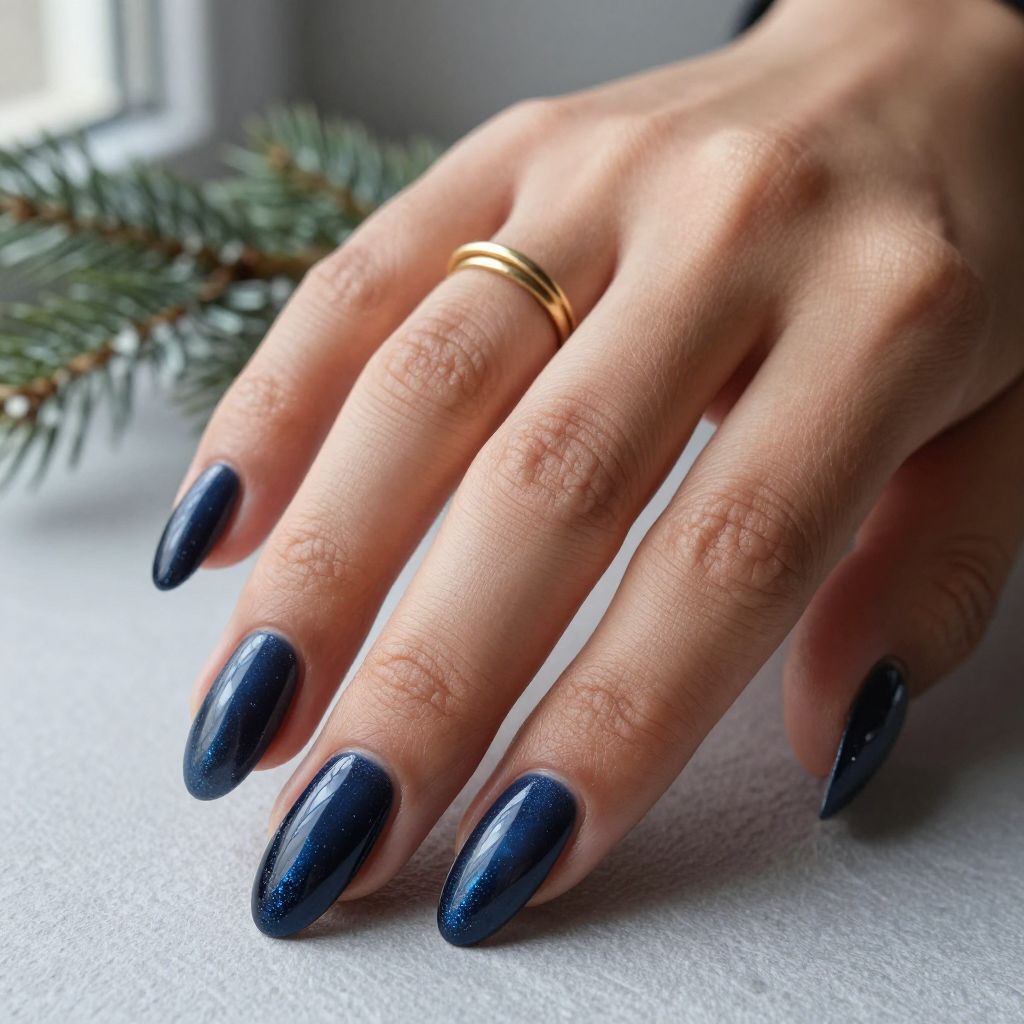Deep Blue Ombré Nails
