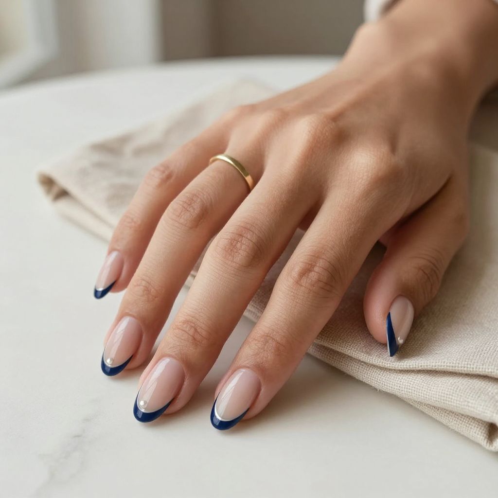 Navy French Tips