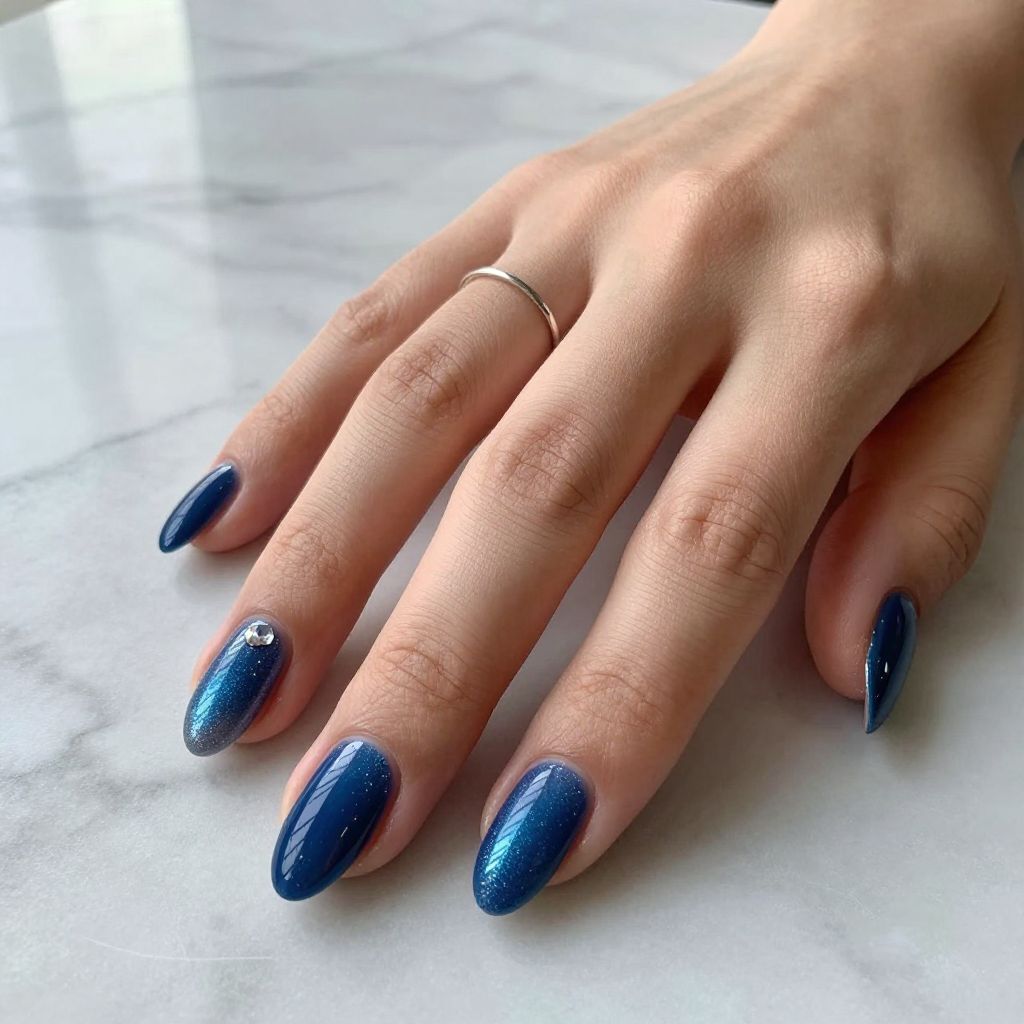 Dark Blue Glitter Gradient