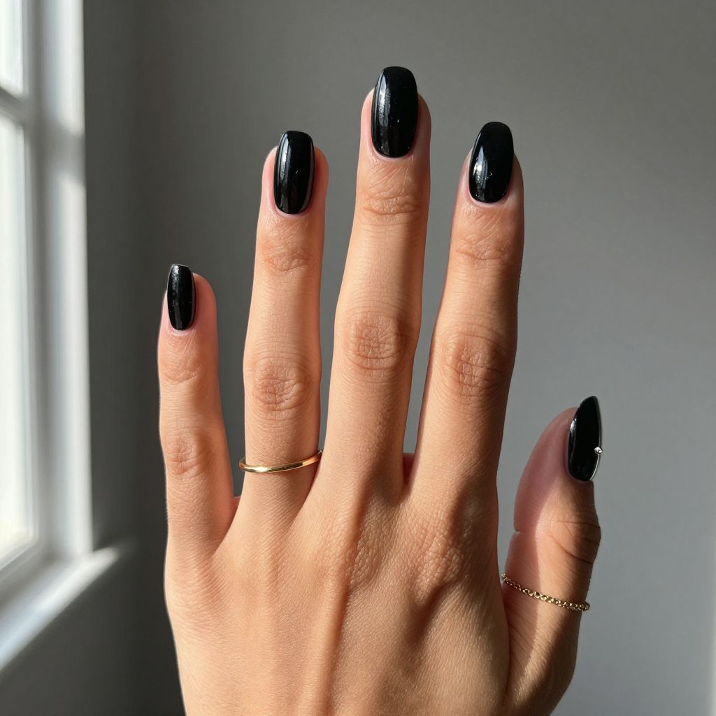 Black Velvet Cat Eye Nails