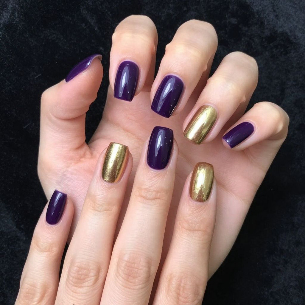 Dark Purple Nails idea 7