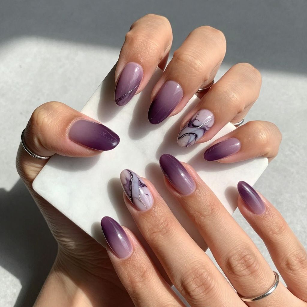 Dark Purple Nail Ideas 10