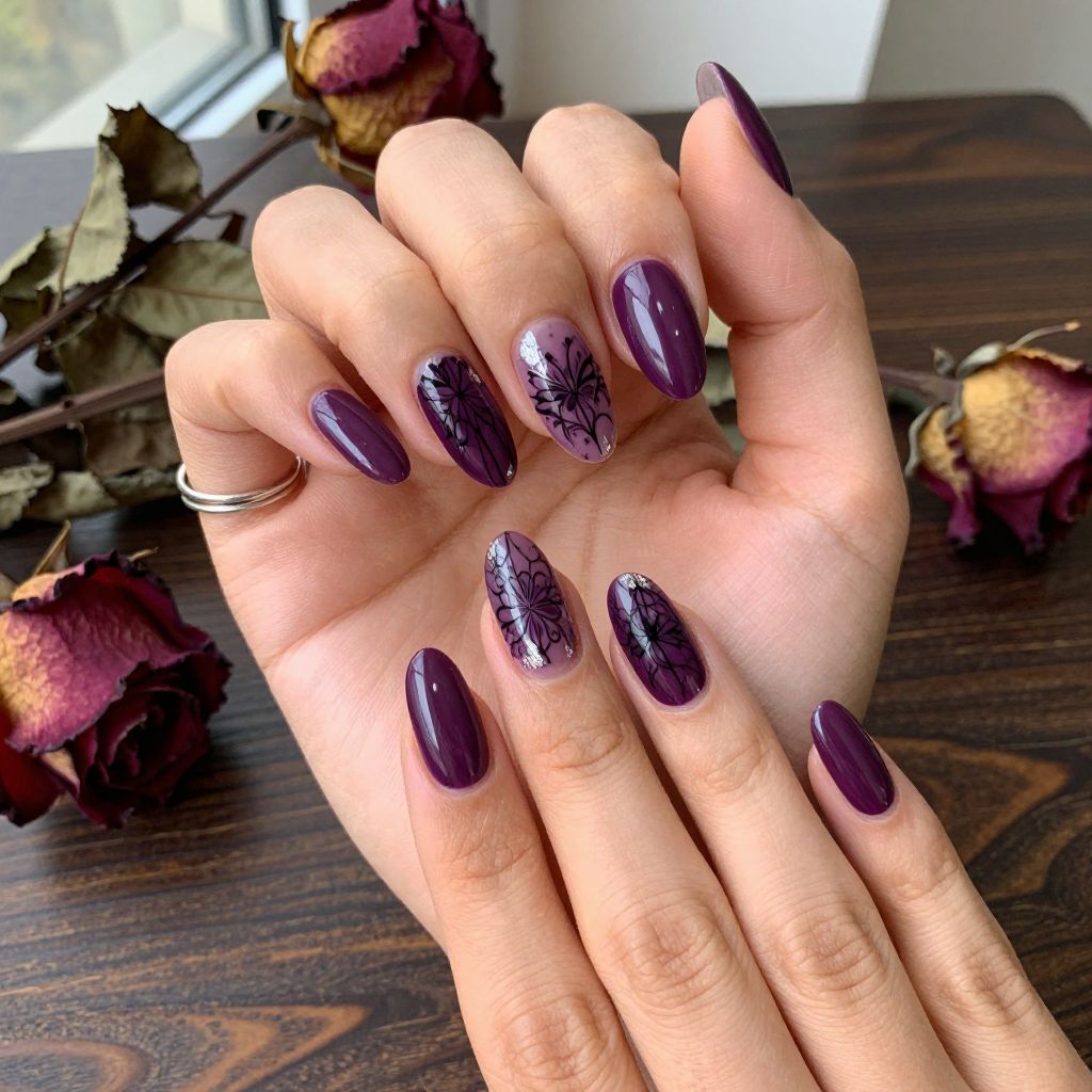 Dark Purple Nail Ideas 7