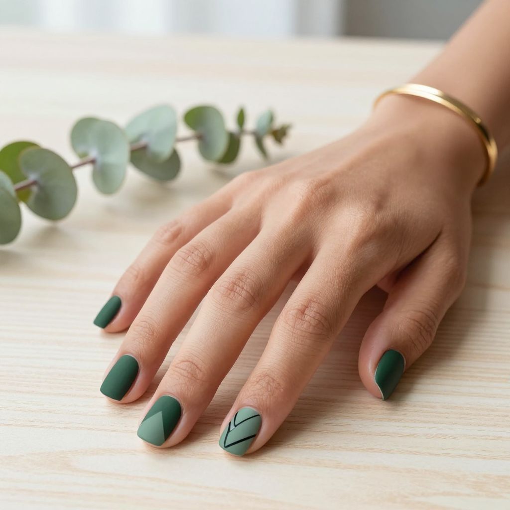 Forest Green and Black Negative Space