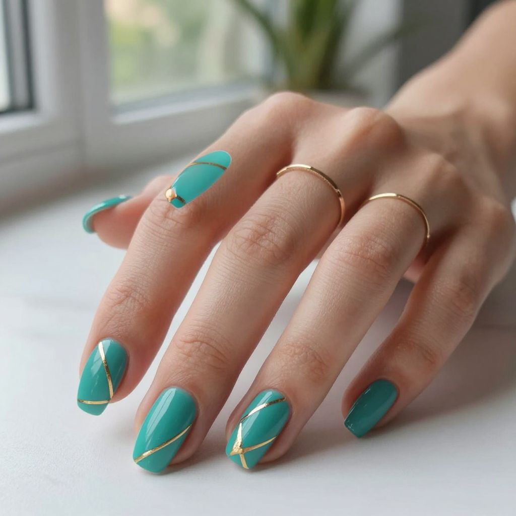 Teal and Gold Geometric