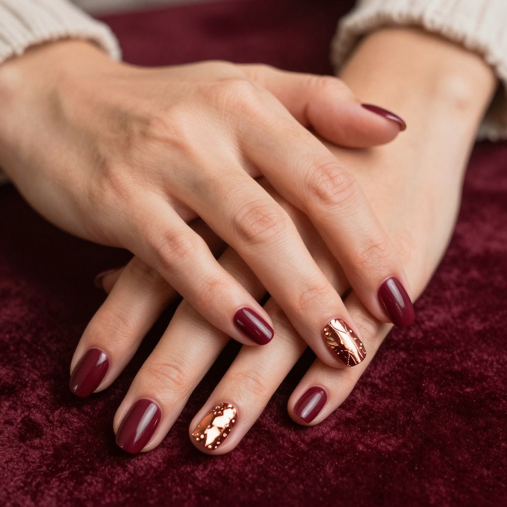 Burgundy with Copper Accents