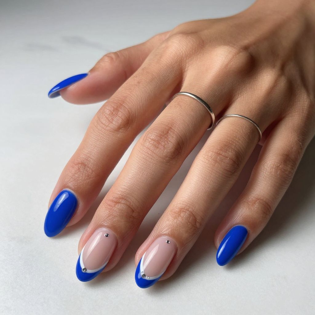 Cobalt Blue with White Tips